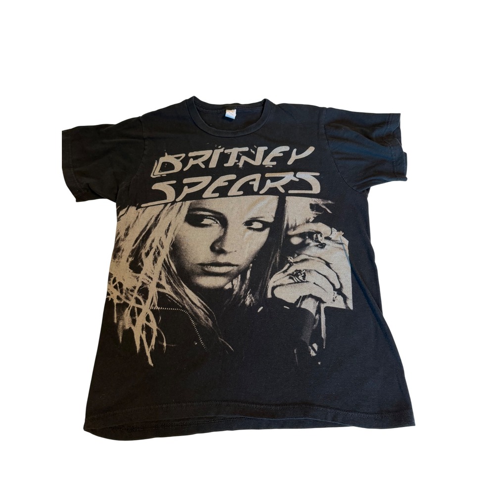 Britney Spears Graphic Tee Womens Small Black Excellent Portrait Pop Star Shirt